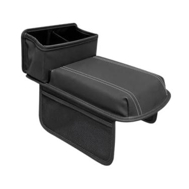 Imagem de JicSuXi Tampa do console do centro de carros, almofada de descanso de braço, acessórios de interiores, capa universal e impermeável para apoio de braço para, Preto