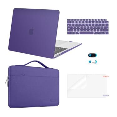 Imagem de MOSISO Compatível com MacBook Air de 13 polegadas, capa M1 Chip 2021, 2020, 2019, 2018, versão A2337, A2179, A1932, tela retina, capa rígida de plástico, bolsa, película de teclado, capa de webcam e