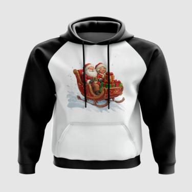 Imagem de Blusa com Capuz Mamãe e Papai Noel no Trenó Natal - A Fabriqueta, GG
