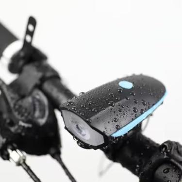 Imagem de Farol Para Bike Led Com Buzina À Prova D'água 3 Modos Recarregável