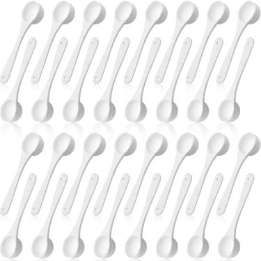 Imagem de Maxdot 200 colheres medidoras de colher de chá (5 ml, 5 cc, 1 colher de chá) colheres medidoras de plástico de cabo longo para cosméticos, café, açúcar, especiarias, proteína
