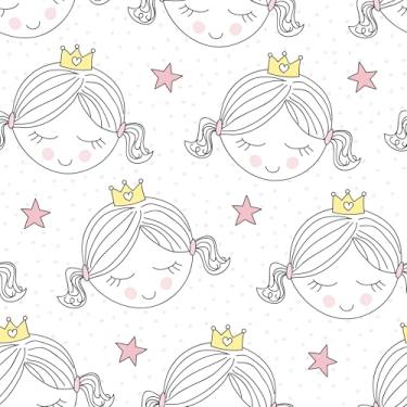 Imagem de Papel De Parede 10m Adesivo Menina Princesa Estrelas Quarto Fofo