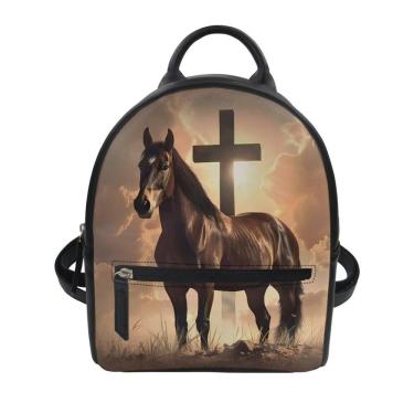 Imagem de Mini mochila Showudesigns Cross Horse para mulheres marrom