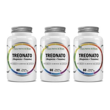 Imagem de Kit 3x Suplemento Alimentar Magnésio Treonato 600mg 60 Cápsulas Flora 
