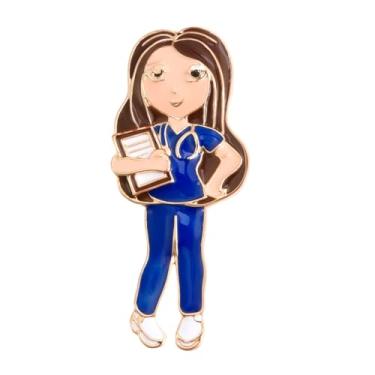 Imagem de Dr's gift Broche de esmalte de médico feminino, mochila com alfinete de lapela e crachá, joias médicas presentes para enfermeiras estudantes de medicina, Medium, Zinco, Sem Pedra Preciosa
