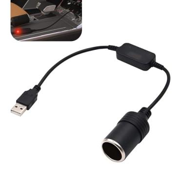 Imagem de Zikefest Tomada de isqueiro de carro, cabo conversor adaptador de isqueiro, USB A macho para isqueiro de carro de 12 V para GPS, tiras de luz LED de carro, gravador de direção