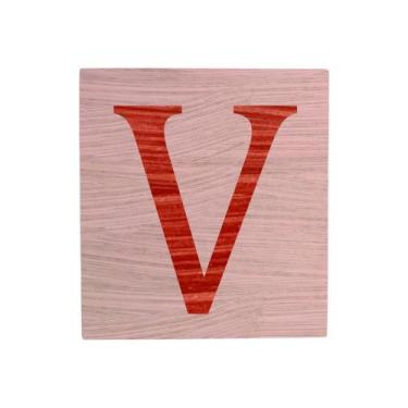 Imagem de Cubo Rosa Bebê Letra Vermelho Festa Chá de Bebê Decoração 8x8x8 Cm Mdf