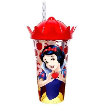 Imagem de Copo Estampa da Branca de Neve 500ml com Canudo e Tampa Coroa Infantil