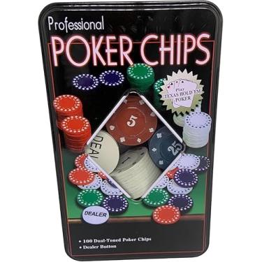 Imagem de 100 FICHAS JOGO DE POKER PROFISSIONAL POKER CHIPS