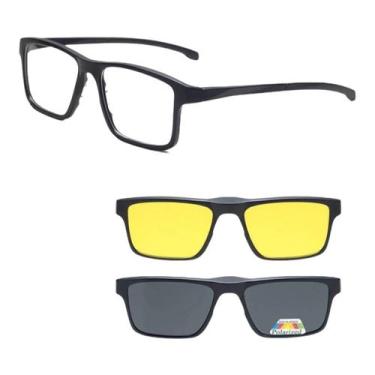 Imagem de Armação Óculos Grau Maculino Esportivo Clipon 3 Em 1 Natan - Palas Eye