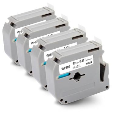 Imagem de Labelwell Pacote com 4 fitas M-K231s 12 mm 0,47 branca de substituição para Brother P Touch M Fita de etiqueta M-K231 MK231 M231 MK231s para PTouch PT-M95 PTM95 PT-65 PT-45 PT-70BM PT-80 Etiquetadora,