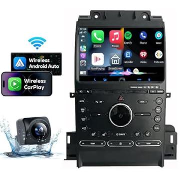 Imagem de 9 polegadas 5G WiFi 4G LTE 8G + 256G sem fio CarPlay/Android Auto rádio estéreo para Ford Taurus 2011 2012 2013 2014 2015 2016 atualização unidade de cabeça substituição