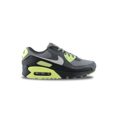 Imagem de Nike Tênis masculino Air Max 90 (DM0029-012, cinza fumo/limão claro/preto/pó de fóton), tamanho 42
