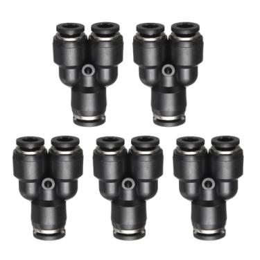 Imagem de HARFINGTON 5 peças de encaixes push to connect tubo de 5/40.6 cm OD x 1/4 polegada OD, kit de encaixe pneumático de mangueira de ar de conexão rápida de plástico em T reduzindo 3 maneiras conector de