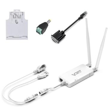 Imagem de VONETS Adaptador WiFi para Ethernet VAP11S-232/VDB9-232 300Mbps WiFi 2.4G, ponte/repetidor/mini roteador/servidor serial RJ45 para RS232 com 2 portas/antenas RJ45, alimentado por USB/CC para
