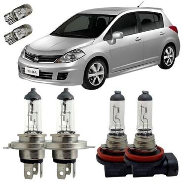 Imagem de Kit Lâmpada Halógena Alto Baixo Milha Tiida 2007 A 2010 T10 - Autovex 