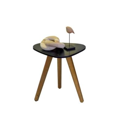 Imagem de Mesinha de Canto Decorativa Pe Palito Retro Tampo Orgânico(Preto)