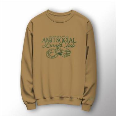 Imagem de Blusa Moletom Gola Careca Capuz Bolso Club Anti Social - Lobo Sete, P,