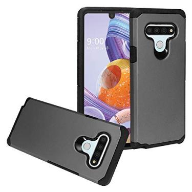 Imagem de CELZEN - Para LG Stylo 6 LM-Q730 (2020) - Capa de telefone híbrida emborrachada - AH2 cinza