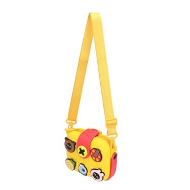 Imagem de Bolsa infantil para câmera multifuncional, leve, grande capacidade, bolsa transversal para atividades ao ar livre (amarelo)