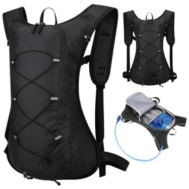 Imagem de Mochila de corrida, colete de hidratação para corrida, colete de corrida respirável impermeável, 40 x 29 x 9 cm, colete de água de corrida com faixa refletiva, mochila de corrida com zíper