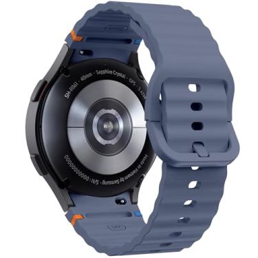 Imagem de DEALELE Pulseiras de substituição compatíveis com Samsung Galaxy Watch 7/6 / 5/4 de 40 mm / 44 mm / FE / 6 Classic / 5 Pro/4 Classic, pulseira de silicone sem lacunas de 20 mm para mulheres e homens