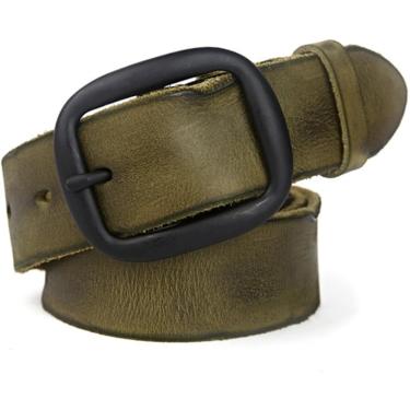 Imagem de Cintos Para Homens, Cintos De Pele De Couro Genuíno Masculino Dobrado Estilo Retro Ocidental Para Homens, Green, 120