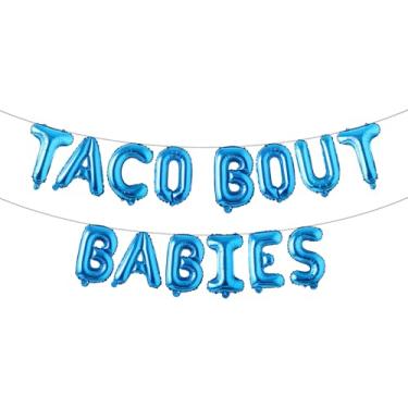 Imagem de Taco About A Baby Decorações Fiesta Decoração de Chá de Bebê Balões Gêmeos Mexicanos para Chá de Bebê Taco Bout Balões para Bebês Decoração de Revelação de Gênero (TACO BOUT BABIES Azul)