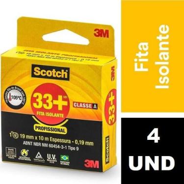 Imagem de Kit com 4 Fita Isolante SCOTCH 3M 33+ 19MM X 10M