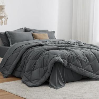 Imagem de Conjunto de edredom Love's cabin King Size cinza escuro 7 peças