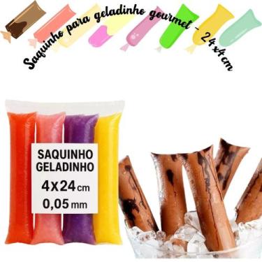 Imagem de Pacote com 2.000 saquinhos para geladinho sacolé 4x24cm polietileno vi