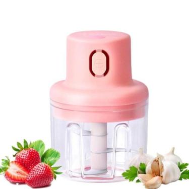 Imagem de Mini Processador Moedor Elétrico Alimentos Alho Sem Fio Usb - Importad