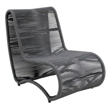 Imagem de Poltrona Espreguiçadeira Leroy para Área Externa Corda Náutica e Alumínio