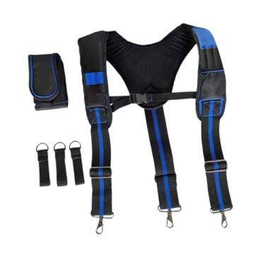 Imagem de YIJU Suspender de cinto de ferramenta Oxford Ploth Suspension Relic para homens de telhado de eletricista, Azul