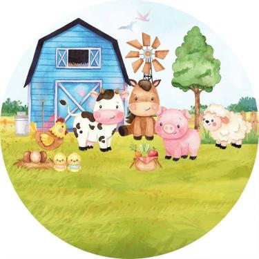 Imagem de Painel Redondo 3D Sublimado Fazendinha Frd-842