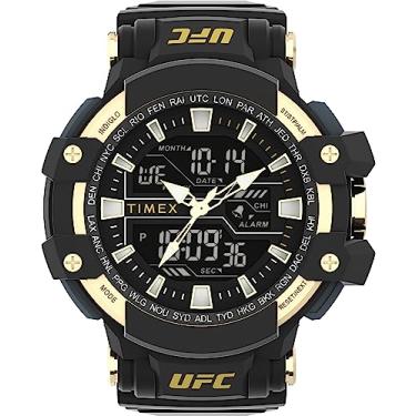 Imagem de Timex Relógio masculino UFC Tactic de 53 mm, preto/preto/dourado, Cronógrafo