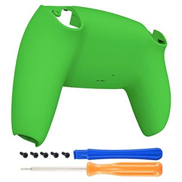 Imagem de eXtremeRate Capa inferior com aderência de toque macio verde para controle DualSense 5, capa traseira personalizada para controle PS5, capa traseira de reposição para controle Playstation 5