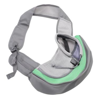 Imagem de Puppy de Cachorro de Cachorro Pequeno Bolsa Bolsa Transporte, Tira Ajustável Portador Esteira Estimação Respirável Verde para Caminhada (S (283 x 180mm / 11,14 x 7,09in))
