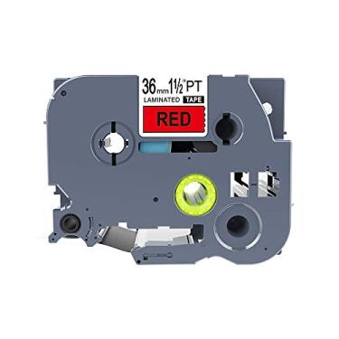 Imagem de IDIK 1PK Fita de etiqueta laminada padrão preta sobre vermelha compatível com Brother P-Touch TZe-461 TZ461 TZe461 (36 mm x 8 m)