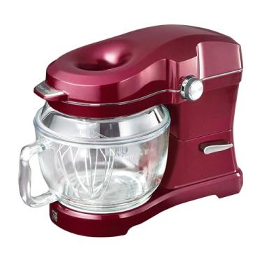Imagem de Kenmore Elite Ovation 5 Qt Batedeira, 500 Watts, com topo patenteado para despejar, cabeça inclinada, batedor liso, batedor, gancho de massa, protetor contra respingos de 360 graus, tigela de vidro, luz LED, vinho