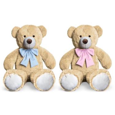 Imagem de Kit 2 Ursos De Pelúcia Baby Soft P 50cm - ALEPLUSH, Doce De Leite Com 
