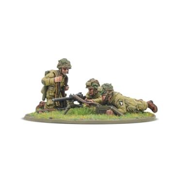 Imagem de Wargames Delivered - Warlord Games US Airborne D-Day MMG Team, miniaturas de resina e metal de 28 mm com Browning .30cal, equipe histórica de paraquedistas da Segunda Guerra Mundial, boneco desmontado