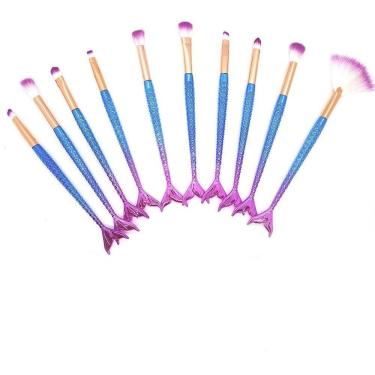 Imagem de Pincel Kit 10 Peças Sereia Maquiagem Sombra Mermaid Make Up