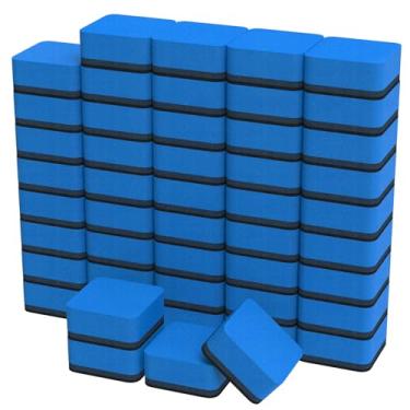 Imagem de MaxGear Borrachas apagáveis a seco, pacote com 48 borrachas magnéticas de quadro branco para sala de aula, mini almofadas de limpeza de quadro branco, limpador de lousa materiais para professores para