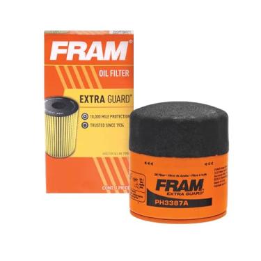 Imagem de FRAM Extra Guard PH3387A Filtro de óleo de motor giratório com intervalo de substituição automotiva de troca de 10 km para modelos de veículos selecionados, filtro de óleo de proteção de motor de