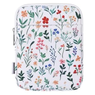 Imagem de Dadanism Capa Acolchoada De 6-7" Para Kindle Colorsoft Signature Edition 7" E O Novo Paperwhite, Bolsa Protetora Estojo Transporte Kindle/Kindle Oasis/Kobo E-Reader 6", Flores