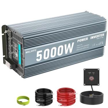 Imagem de MKLIHFD Inversor De Energia 5000 Watts 12V Para 110V/120V Carros, Veículos, Caminhões, Camping, Painel Solar, Conversor, Adaptador Com Braçadeiras E Controle Remoto 5000W