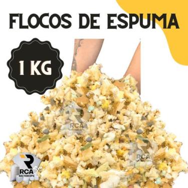 Imagem de Flocos de Espuma triturada para enchimento de puffs e almofadas 1 kg -