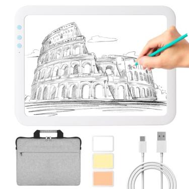 Imagem de KOBAIBAN Caixa De Luz Led A3 Sem Fio Com Bolsa Transporte, Bateria Lítio Alta Capacidade 3500 Mah, 3 Modos Cor, Mesa Painel Superbrilhante Para Remoção Vinil, Esboços E Desenhos