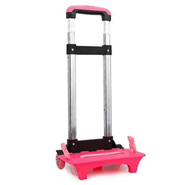 Imagem de VILINKOU Carrinho De Mão Com Rodas Para Mochila, Dobrável Em Liga Alumínio Mochila Escolar (Rosa Duas Rodas)
